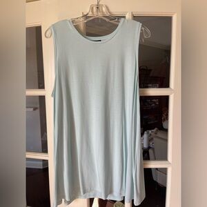 Eileen Fisher Organic XL Mint Green/Icy Blue Women's Sleeveless Tunic